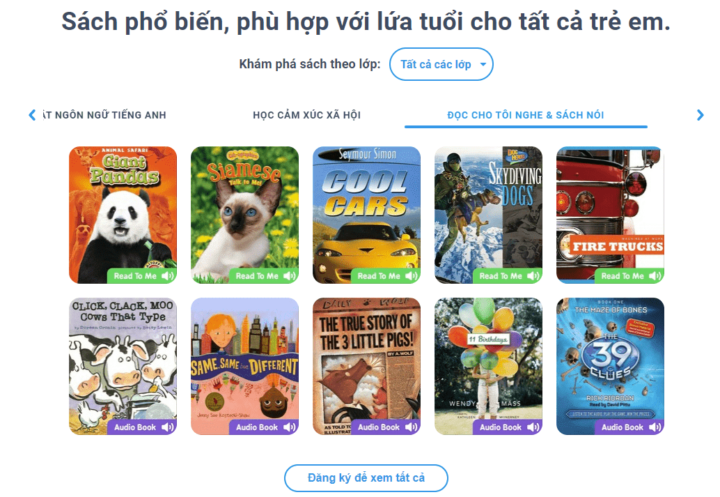 Sách phù hợp cho mọi lứa tuổi ở tài khoản Epic! Kids Book